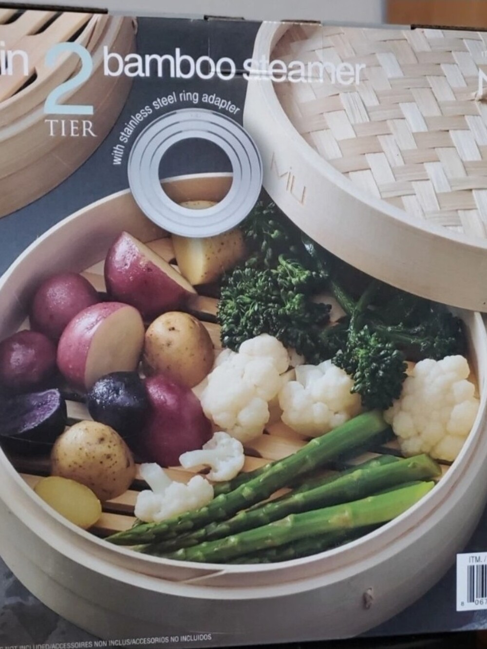 Miu Bamboo Steamer 2-Tier - Natural Bamboo Basket